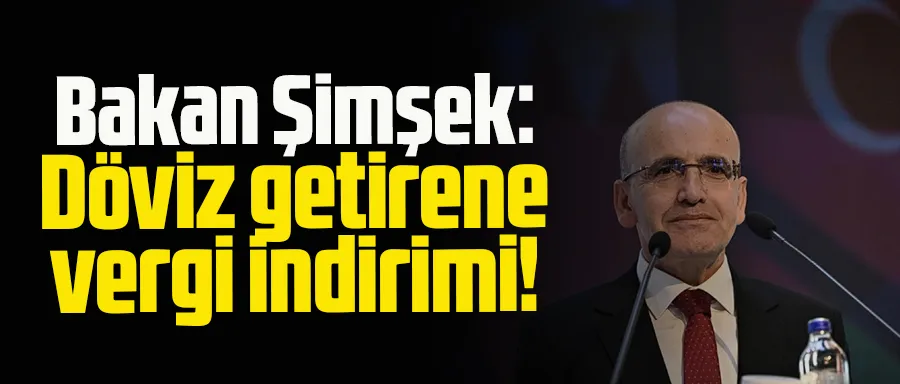 Bakan Şimşek: Döviz getirene vergi indirimi