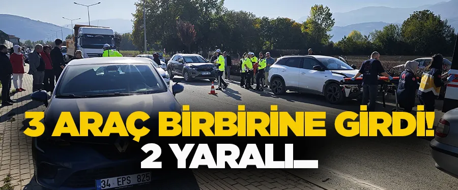 Ahmet Türkel Çevre Yolunda 3 araç çarpıştı; 2 yaralı!	