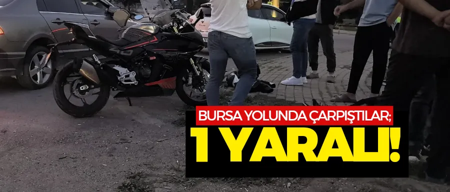 Otomobil ile motosiklet çarpıştı!