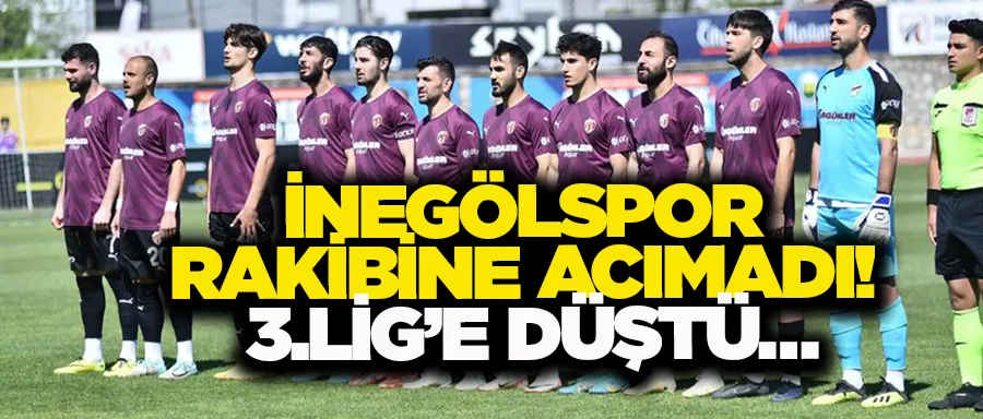 İnegölspor rakibine acımadı! 3.Lig’e düştü…