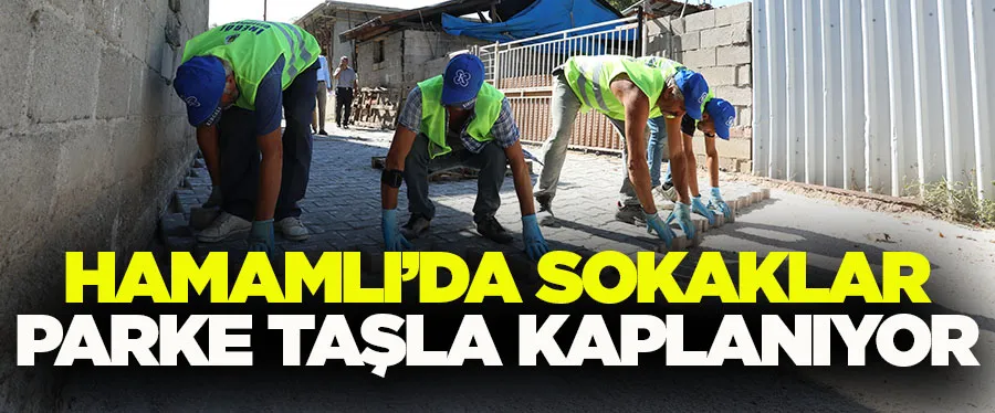 Hamamlı Mahallesinde Sokaklar Parke Taşla Kaplanıyor