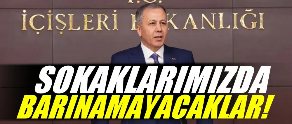 Bakan Yerlikaya; Sokaklarımızda barınamayacaklar!