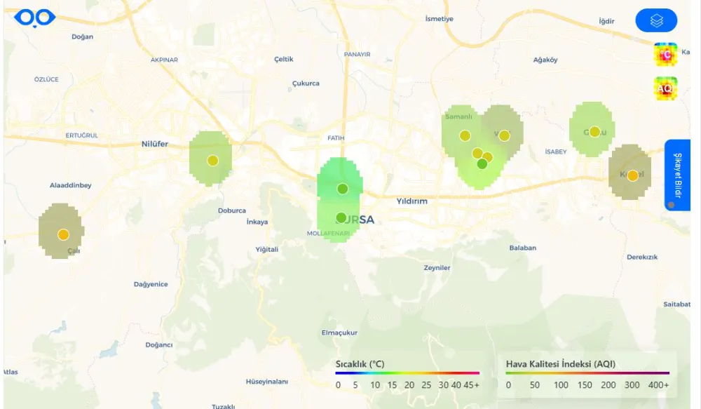 Bursa’nın hava kalitesi anlık takip edilebiliyor