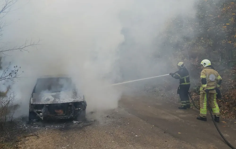 Kestel’de Seyir Halindeki Otomobil Alev Alev Yandı