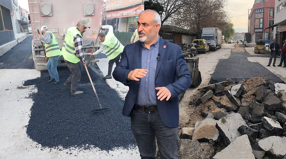 CHP İlçe Başkanı Zemci Şahin, Sanayi Bölgesindeki Asfaltlama Çalışmalarını İnceledi
