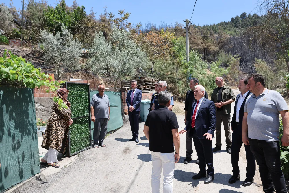 Başkan Bozbey’den yangında zarar gören bölgelere ziyaret