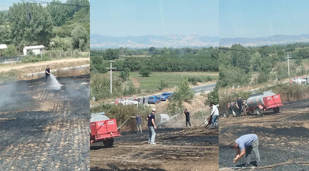 İnegöl Boğazköy’de Anız Yangını Ormana Sıçradı: Köylüler Tankerlerle Müdahale Etti