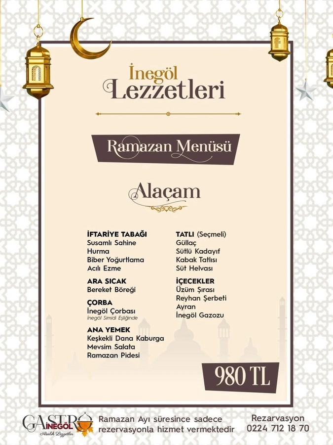 Gastro İnegöl’den Ramazan’a Özel 7 Farklı İftar Menüsü! 