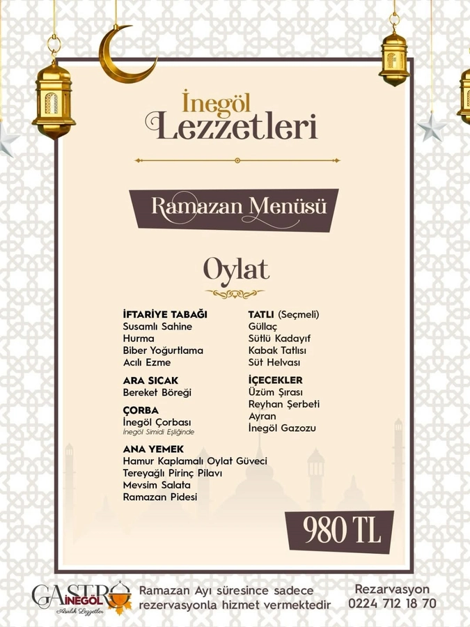 Gastro İnegöl’den Ramazan’a Özel 7 Farklı İftar Menüsü! 