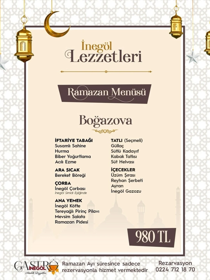 Gastro İnegöl’den Ramazan’a Özel 7 Farklı İftar Menüsü! 