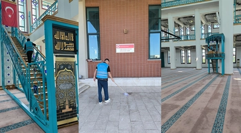 İnegöl’de Denetimli Serbestlik Yükümlülerinden Camilerde Temizlik Çalışması