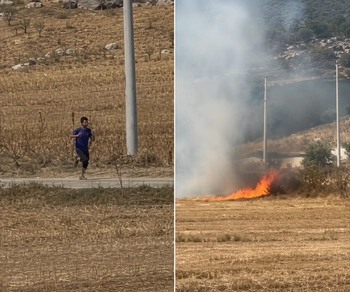 İnegöl'de Yangını Çıkarıp Kaçtı! Jandarma Kısa Sürede Yakaladı